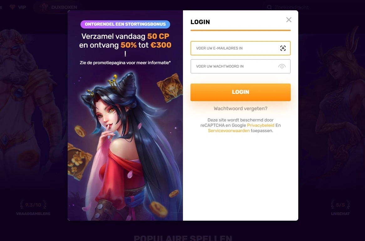 Duxcasino registratieproces voor nieuwe gebruikers